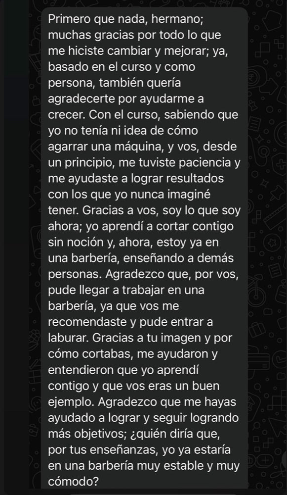Testimonio de alumno
